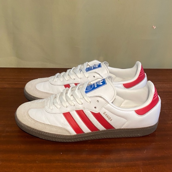 Adidas Samba OG Originals IG1025 White Better Scarlet Red Soccer shoes size 10.5 - Picture 3 of 10